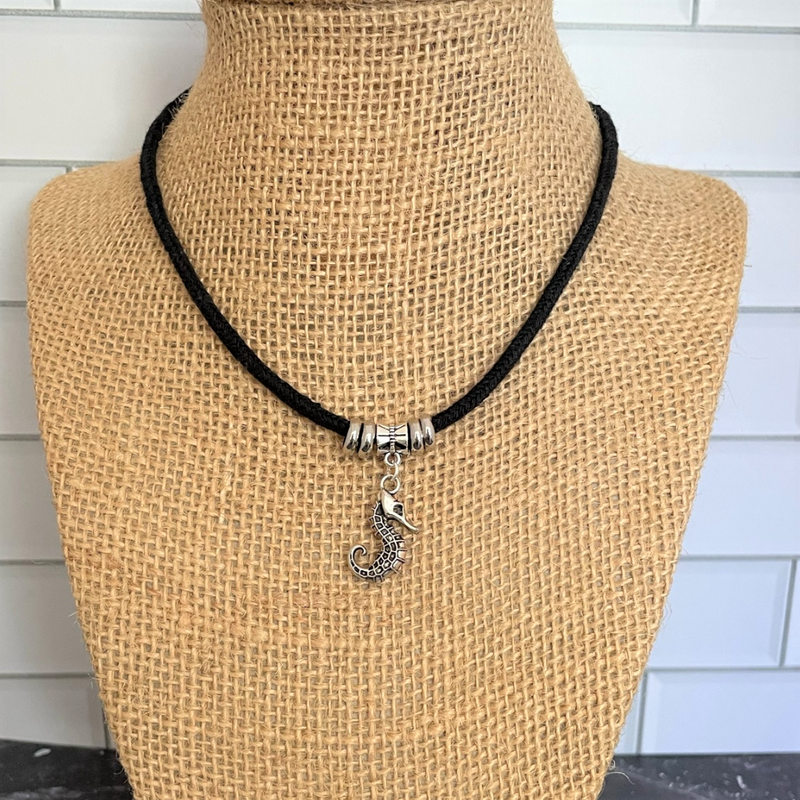 Silver Seahorse Charm Choker.