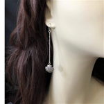 Silver Shell Long Dangle Earrings-Dangle Earrings,Silver Earrings