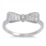 Bow Sterling Silver and CZ Ring-CZ Rings,Sterling Silver Rings