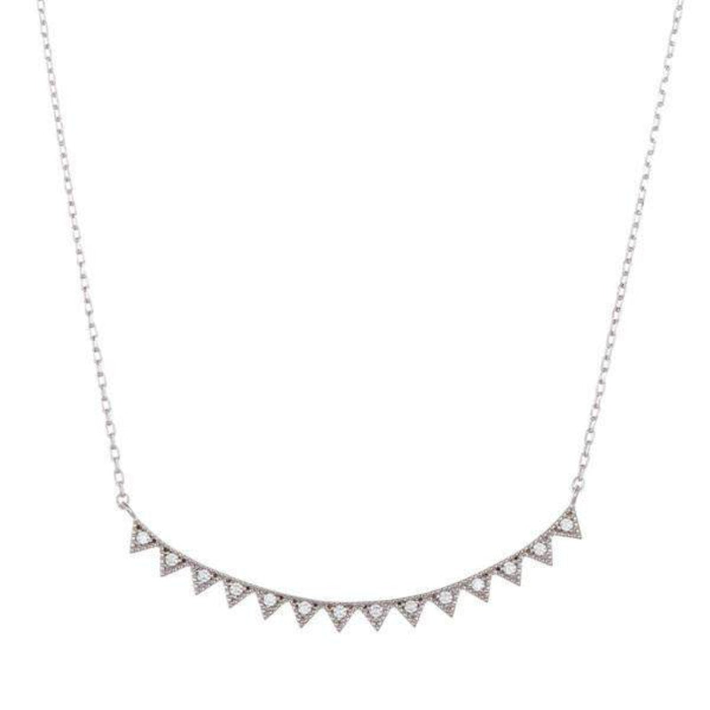 Sterling Silver Curved Bar Necklace-Sterling Silver Necklaces.