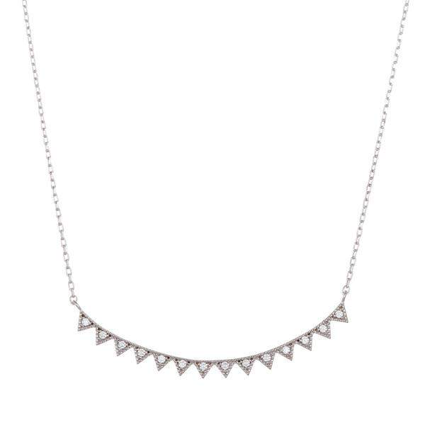 Sterling Silver Curved Bar Necklace-Sterling Silver Necklaces