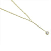 Sterling Silver Classic Bezel Solitaire Lariat Necklace-CZ Necklaces,Sterling Silver Necklaces