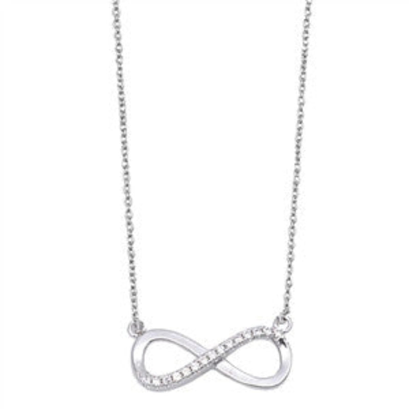 Sterling Silver and CZ Infinity Necklace-CZ Necklaces.