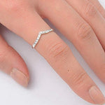 Sterling Silver CZ V Shaped Ring-CZ Rings,Sterling Silver Rings