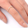 Gold and CZ V Shaped Ring-CZ Rings,Gold Rings