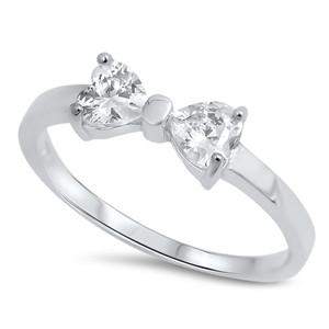 Sterling Silver CZ Bow Ring-CZ Rings,Sterling Silver Rings