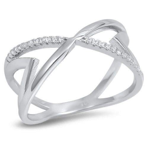 Sterling Silver Geometric CZ Ring-CZ Rings,Sterling Silver Rings