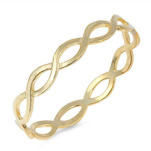 Gold Braided Sterling Silver Ring-Gold Rings