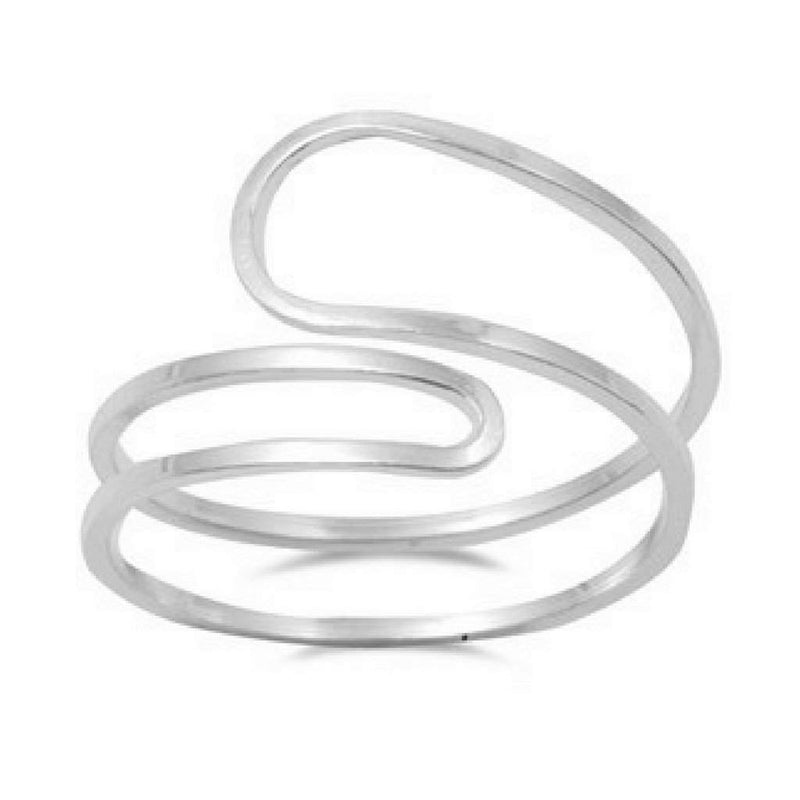 Open Swirl Sterling Silver Ring-Sterling Silver Rings