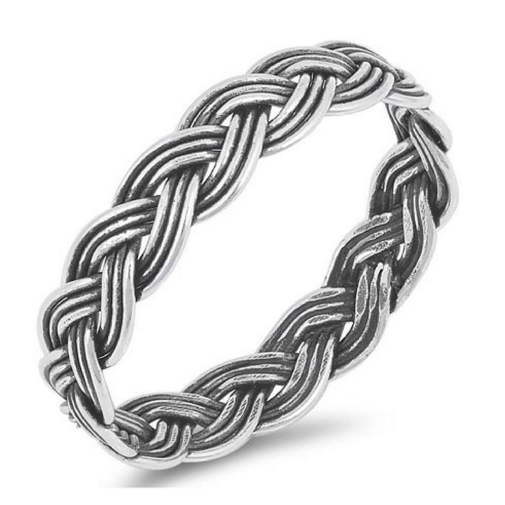 Sterling Silver Braided Ring-Sterling Silver Rings