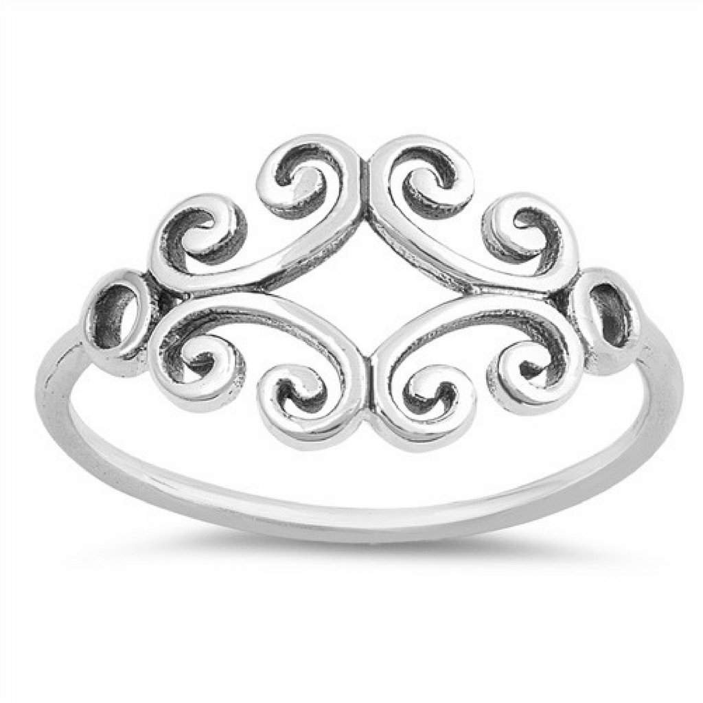 Fancy Sterling Silver Cut Out Ring-Sterling Silver Rings
