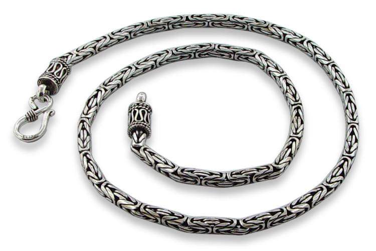 Sterling Silver Byzantine Chain Necklace-Chains,Sterling Silver Necklaces