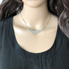 Silver and Crystal Braided Collar Necklace-Silver Necklaces