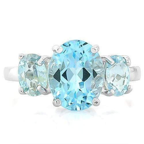 Baby Swiss Blue Topaz Sterling Silver Ring-Blue,Sterling Silver Rings
