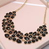 Black and Clear Crystal Collar Necklace-Beaded Necklaces,Gold Necklaces