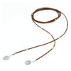 Brown Suede Wrap Choker with Silver Beads and Silver Coins-Chokers